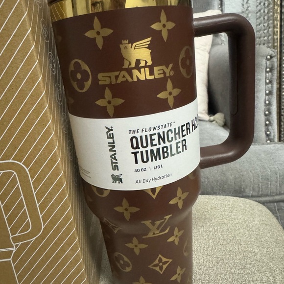 Stanley 40oz Tumbler in brown with Gold Accents. New. - Picture 2 of 7